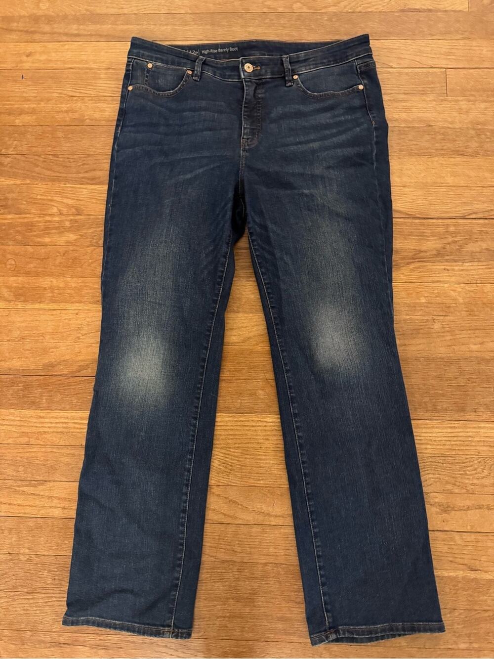 Talbots Women's Blue High-Rise Barely Boot Jeans - Size 12P
b30